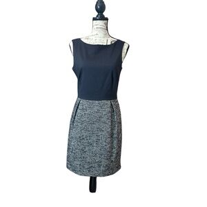Elegant GAP Navy Blue and Grey Tweed  Sleeveless Dress